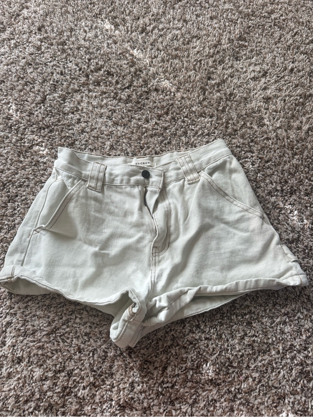 PacSun Light Blue/Beige High-Waist Women's Jean Shorts